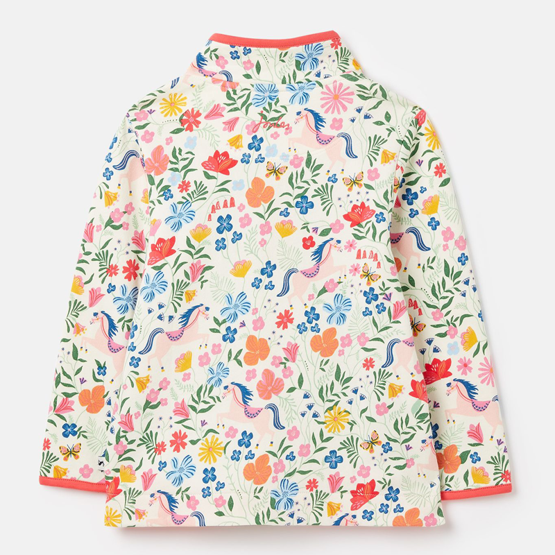 Joules Girl's Fairdale Printed Half Zip Sweatshirt - Horse Folk Floral-1